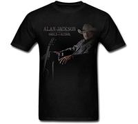VXCEVF CGI NR Men's Alan Jackson Singer Country Music Black T Shirt(Medium)
