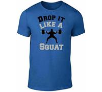 VXCEVF Drop it Like a Squat T-Shirt - Funny t Shirt Fitness Cool Cross fit Weight Lift(X-Large)