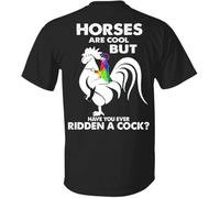 VXCEVF Horses are Cool But Have You Ever Ridden A Cock T-Shirts à Manches Courtes(Medium)
