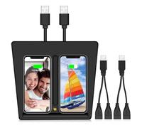 VXDAS Chargeur sans fil pour Tesla modèle 3, chargeur double port USB, chargeur double mobile pour tous les téléphones Qi