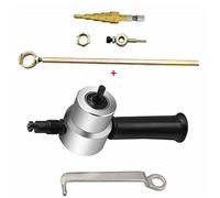 VXDEFP Cisaille de Moutons, Coupe-tôle Double tête Fer grignoteuse Outil de Coupe perceuse électrique Accessoire Modification Plaque poinçon Ciseaux réglable(Set D)