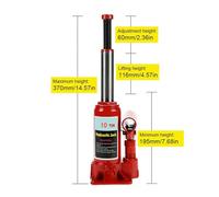 VXDEFP Cric Bouteille hydraulique 2/5/10 tonnes, cric hydraulique soudé for Voiture, camionnette, Camping-Car, réparation(10 Ton)