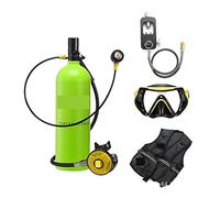 VXDEFP Ensemble de Bouteilles de plongée sous-Marine 2L Plongée Snorkeling Équipement Plongée Réservoir D'oxygène Plongée Manomètre Résiduel(Groen)