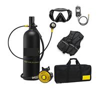 VXDEFP Ensemble de Bouteilles de plongée sous-Marine 2L Plongée Snorkeling Équipement Plongée Réservoir D'oxygène Plongée Manomètre Résiduel(Blackhead in Black Bottle)