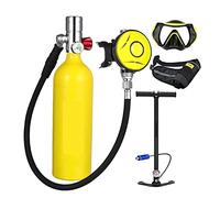 VXDEFP Ensemble de Bouteilles de plongée sous-Marine Bouteille D'oxygène De Plongée sous-Marine Capacité 1L Respirateur De Plongée Portable(Yellow Bottle Silver Head)