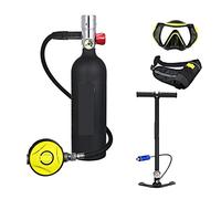 VXDEFP Ensemble de Bouteilles de plongée sous-Marine Bouteille D'oxygène De Plongée sous-Marine Capacité 1L Respirateur De Plongée Portable(Black Bottle Silver Head)