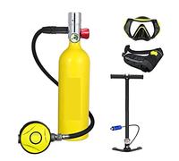 VXDEFP Ensemble de Bouteilles de plongée sous-Marine Bouteille D'oxygène De Plongée sous-Marine Capacité 1L Respirateur De Plongée Portable(Yellow Bottle Silver Head)