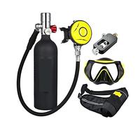 VXDEFP Ensemble de Bouteilles de plongée sous-Marine Bouteille D'oxygène De Plongée sous-Marine Capacité 1L Respirateur De Plongée Portable(Black Bottle Silver Head)