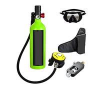VXDEFP Ensemble de Bouteilles de plongée sous-Marine Respirateur De Plongée Portable De Loisirs en Plein Air De Style Adulte Équipé d'une Bouteille D'oxygène d'une Capacité De 1L(Green Set B)