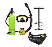 VXDEFP Ensemble de Bouteilles de plongée sous-Marine Snorkel Plongée sous-Marine Recycleur Équipement Portable De Plongée en Apnée Profonde(Blackhead in Green Bottle)