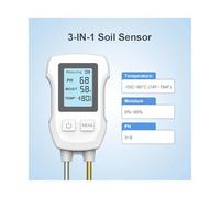 VXDEFP PH Mètre du Sol, Testeur de Sol numérique LCD 3 en 1, pH-mètre de Sol Portable, détecteur de température et d'humidité Haute précision, Test de Sol for Plantes et Fleurs(Blanc)