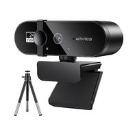 VXDEFP Webcam Webcam for PC Web Camera Mini Web Cam avec Microphone USB Webcan Autofocus 4K 2K 1080P Full HD Stream Camera for Ordinateur Portable(2K with Tripod)