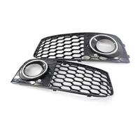 VXELY Pour remplacer A4B8 2009-2011 2 pièces de type maille perforée pour feux de brouillard grille de rechange auto 8KD807682 8KD807681 cadre de phare antibrouillard (noir avec placage)