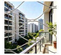 VXHCS 304 Filet de Corde en Acier Inoxydable, Mesh de Type X de Câble Métallique Flexible, 8cm/2mm Filet Antichute pour Balcon, DIY Décoratif(1.5x25m/4.9x82ft)