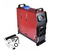 VXHJSBSKQ Chauffage de stationnement Nocturne Portable 5 KW avec préchauffage d'air, télécommande et réservoir pour Voiture, Camion, fourgonnette Diesel 12/24 V (Rouge)