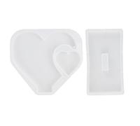 Vxiwscy Moule pour resine, Moule résine epoxy, Moules en Résine Époxy en Silicone pour Cadres Photo Forme de Cœur, Réutilisables pour Décorations de Mariage et Cadeaux Personnalisés