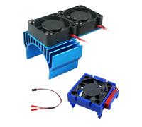 VXL-3s ESC Ventilateur de refroidissement et moteur double ventilateur compatible avec Traxxas Slash 4x4 Stampede 4x4 Rustler 4x4, Bleu