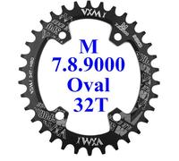 Vxm 96bwind- Anneau De Chaîne Pour Vtt,30t 32t 34t 36t 38t,Pièces De Plaque Dentée Couronne Pour M7000 M8000 Safe100 M5100 - Type Black 32t Oval