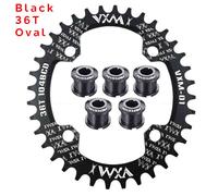 Vxm Narrow Wide Link 104 Bcd Avec Boulons 30t - 52t Vtt Chaîne Ovale/Ronde 104bcd 38 36 Dents - Type Oval Black 36t-104bcd