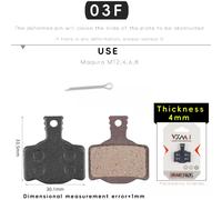 Vxm-Plaquettes De Frein À Disque Hydrauliques En Résine Semi-Métallique Pour Vélo,Pièces De Vélo Vtt,Pour Wintermano Avid Hayes Magura Formula M8020 Db - Type 03f Resin 1 Pairs