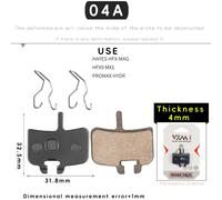 Vxm-Plaquettes De Frein À Disque Hydrauliques En Résine Semi-Métallique Pour Vélo,Pièces De Vélo Vtt,Pour Wintermano Avid Hayes Magura Formula M8020 Db - Type 04a Resin 1 Pairs