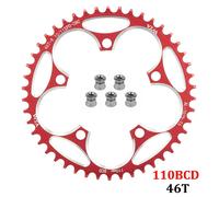Vxm-Plateau De Vélo De Route Étroit Et Large Avec 5 Vis À Disque,Manivelle De Vélo,Shimano,Sram,36t-58t,110/5 Bcd,110bcd - Type Red 46t And 5 Screws-110 Bcd