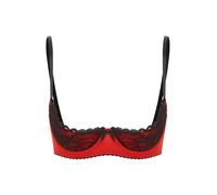 Vxuxlje Femme Soutiens-Gorge Classiques en Dentelle avec Armature sans Rembourré Bra Ouvert Redresse-Seins Sexy Brassière Push Up Lingerie Bralette Haut De Nuisette S-5XL Rouge XL