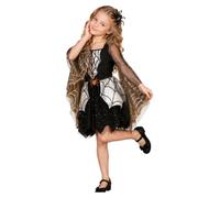 Vxuxlje Fille Robe Princesse Araignée pour Filles D'Araignée Noire Les | Manche Longue Mesh,En Toile D'Araignée,Col Carré,Festivals,Bal Masqué,Jeu De Rôle,Photographie,Soirée Thème,Halloween