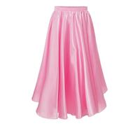 Vxuxlje Jupe de Flamenco Danse Enfant Fille Jupe de Danse Espagnol Jupe Danse du Ventre Danse Orientale Longue Jupe Cha Cha Soirée Bal Rose 3-4 Ans