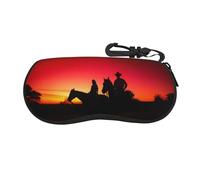 VXXNlnn Adorable étui à lunettes imprimé schnauzer - Sac à lunettes de soleil à fermeture éclair, pochette de voyage légère pour homme et femme, Texas Cowboy, taille unique