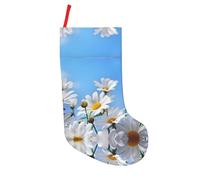 VXXNlnn Bas de Noël de 45,7 cm - Fleur de marguerite blanche sauvage pleine impression cheminée décoration de vacances à suspendre, décoration de maison et de bureau