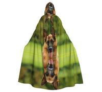 VXXNlnn Cape à capuche unisexe pour adulte - Cape de costumade avec imprimé complet de berger allemand pour fêtes, carnavals et événements à thème