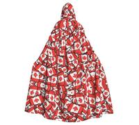 VXXNlnn Cape à capuche unisexe pour adulte - Drapeau canadien imprimé complet - Cape de cosplay pour fêtes, carnavals et événements à thème