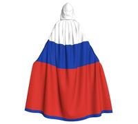 VXXNlnn Cape à capuche unisexe pour adulte - Drapeau russe imprimé complet - Cape de cosplay pour fêtes, carnavals et événements à thème