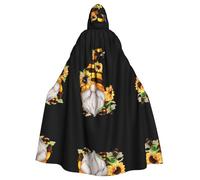 VXXNlnn Cape à capuche unisexe pour adulte - Nain d'abeille jaune floral imprimé complet pour fêtes, carnavals et événements à thème