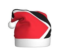 VXXNlnn Chapeau de Noël festif pour adultes - Chapeau de Père Noël unisexe avec drapeau de Trinité-et-Tobago imprimé, parfait pour Noël, fêtes de fin d'année