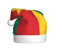 VXXNlnn Chapeau de Noël festif pour adultes - Chapeau de Père Noël unisexe avec drapeau du Cameroun imprimé, parfait pour Noël, fêtes de fin d'année