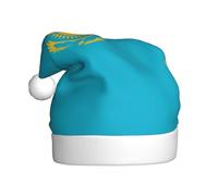 VXXNlnn Chapeau de Noël festif pour adultes - Chapeau de Père Noël unisexe avec drapeau du Kazakhstan, parfait pour Noël, fêtes de fin d'année