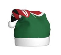 VXXNlnn Chapeau de Noël festif pour adultes - Chapeau de Père Noël unisexe avec drapeau du Kenya, parfait pour Noël, fêtes de fin d'année