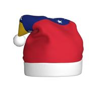 VXXNlnn Chapeau de Noël festif pour adultes - Chapeau de Père Noël unisexe avec drapeau du Venezuela imprimé, parfait pour Noël, fêtes de fin d'année