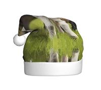 VXXNlnn Chapeau de Noël festif pour adultes - Chapeau de Père Noël unisexe avec joli motif imprimé chèvre, parfait pour Noël, fêtes de fin d'année