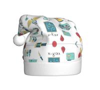 VXXNlnn Chapeau de Noël festif pour adultes - Chapeau de Père Noël unisexe avec motif abstraction biologie chimie 4 imprimé, parfait pour Noël, fêtes de vacances