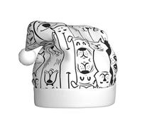 VXXNlnn Chapeau de Noël festif pour adultes - Chapeau de Père Noël unisexe avec motif amusant de chien et de mouton, parfait pour Noël, fêtes de fin d'année