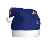 VXXNlnn Chapeau de Noël festif pour adultes - Chapeau de Père Noël unisexe avec motif drapeau de la Nouvelle-Zélande, parfait pour Noël, fêtes de fin d'année