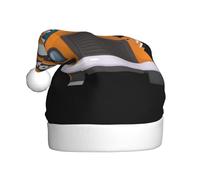 VXXNlnn Chapeau de Noël festif pour adultes - Chapeau de Père Noël unisexe avec motif imprimé bus scolaire, parfait pour Noël, fêtes de fin d'année