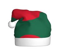 VXXNlnn Chapeau de Noël festif pour adultes - Chapeau de Père Noël unisexe avec motif imprimé drapeau du Bangladesh, parfait pour Noël, fêtes de fin d'année