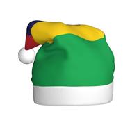 VXXNlnn Chapeau de Noël festif pour adultes - Chapeau de Père Noël unisexe avec motif imprimé drapeau de l'île Maurice, parfait pour Noël, fêtes de fin d'année