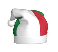 VXXNlnn Chapeau de Noël festif pour adultes - Chapeau de Père Noël unisexe avec motif imprimé drapeau italien, parfait pour Noël, fêtes de fin d'année