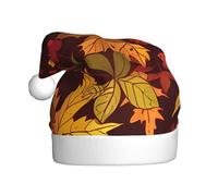 VXXNlnn Chapeau de Noël festif pour adultes - Chapeau de Père Noël unisexe avec motif imprimé feuilles d'automne - Parfait pour Noël, fêtes de fin d'année