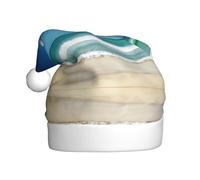 VXXNlnn Chapeau de Noël festif pour adultes - Chapeau de Père Noël unisexe avec motif imprimé nuages blancs, parfait pour Noël, fêtes de fin d'année